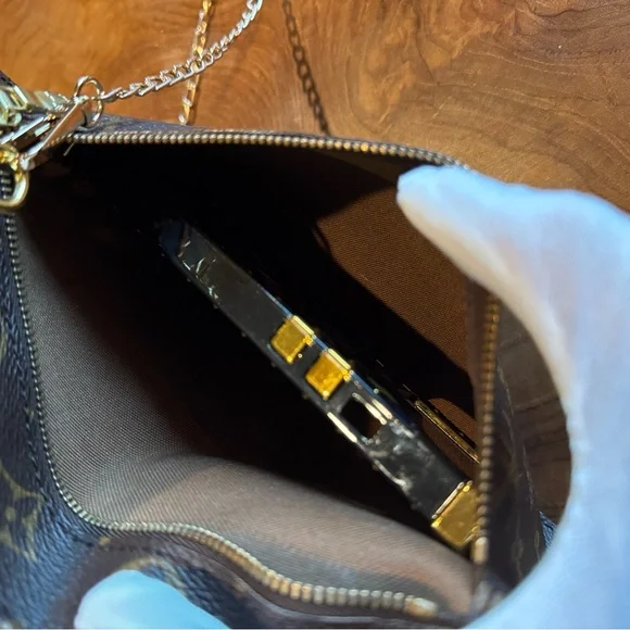 Louis Vuitton Monogram Insert Pouch (Randonne) Purse Brown/converted Crossbody - Picture 4 of 12
